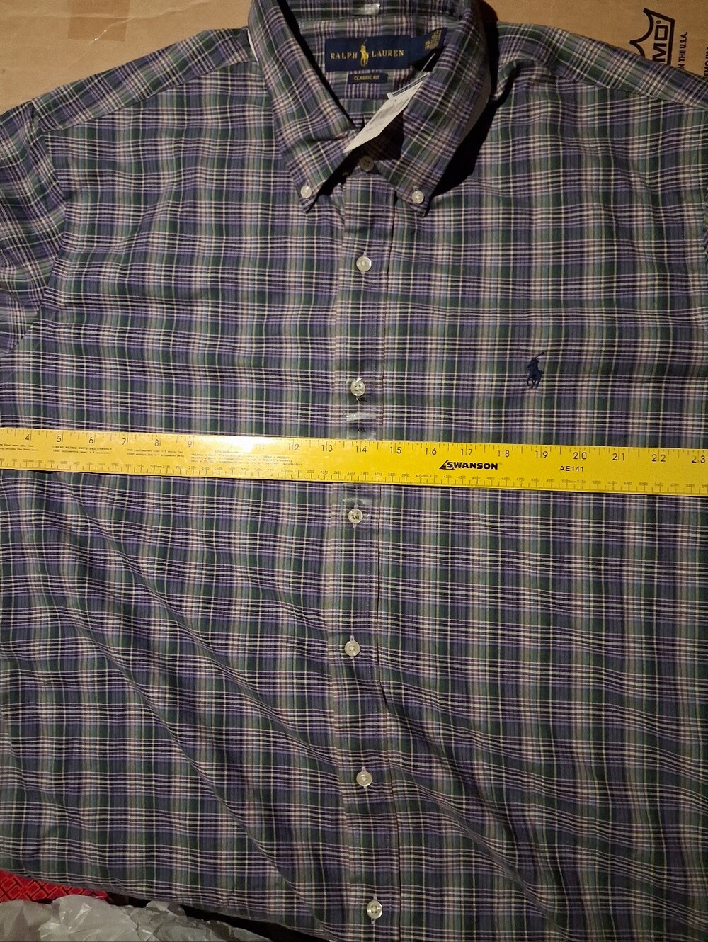 NWT 2x Ralph Lauren Blue and Green Plaid Button-Down Shirt 125/150 Retail